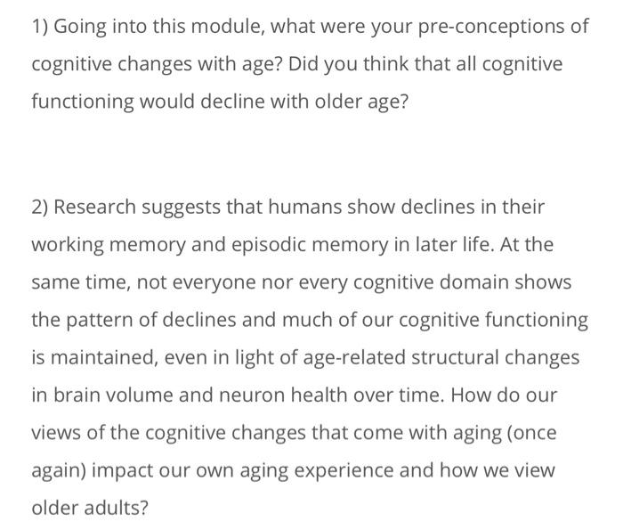 Solved 1) Going into this module, what were your | Chegg.com