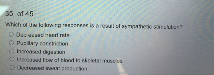 Solved 35 of 45 Which of the following responses is a result | Chegg.com