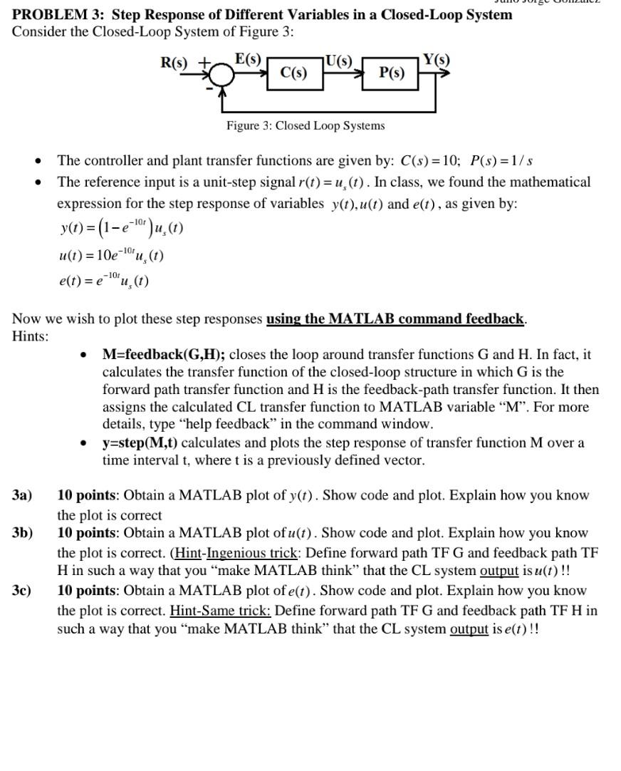 Solved PROBLEM 3: Step Response of Different Variables in a | Chegg.com