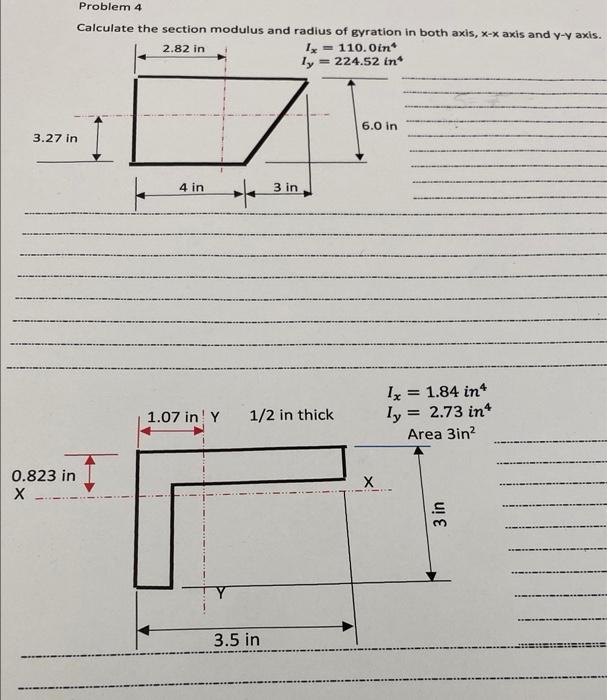 Solved Problem 4 Calculate the section modulus and radius of | Chegg.com