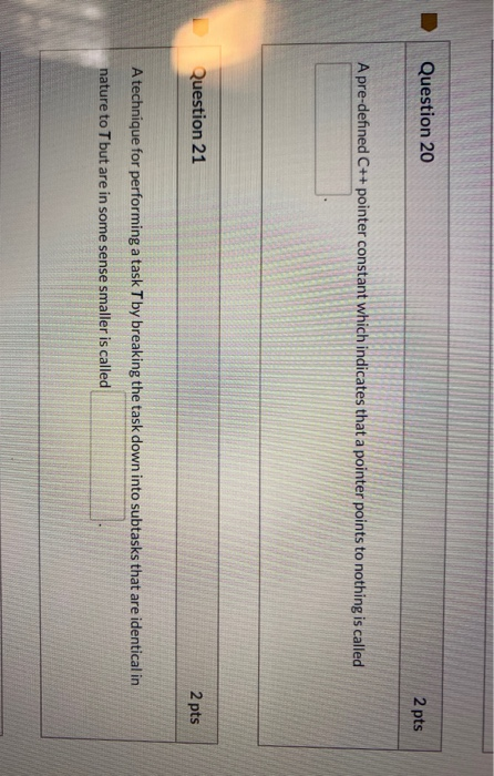 Solved Question 20 2 pts A pre-defined C++ pointer constant | Chegg.com