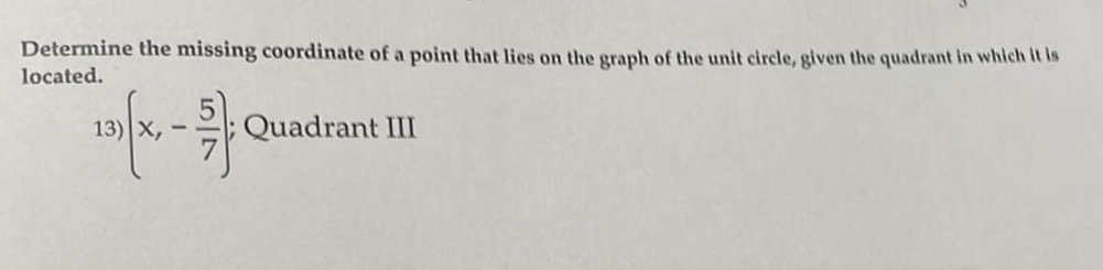 Solved Determine the missing coordinate of a point that lies | Chegg.com