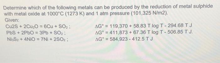 Solved Determine which of the following metals can be | Chegg.com