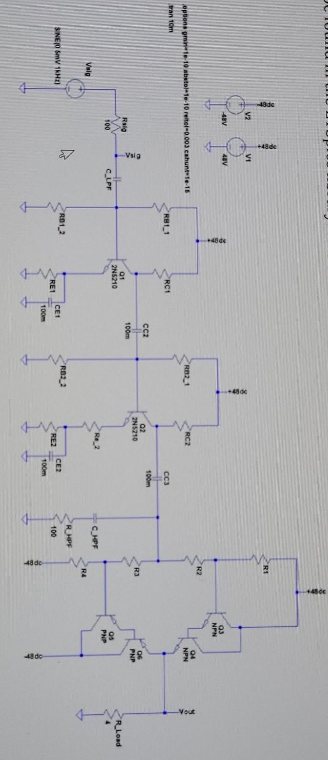 Design And Simulate A Multi-stage BJT Amplifier To | Chegg.com