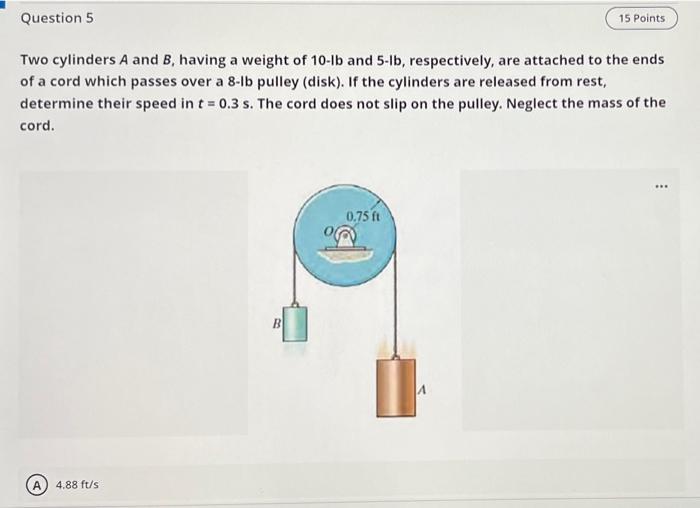 Solved Question 5 15 pts Determine the rated speed of a