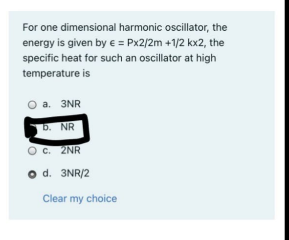 Solved For one dimensional harmonic oscillator, the energy | Chegg.com
