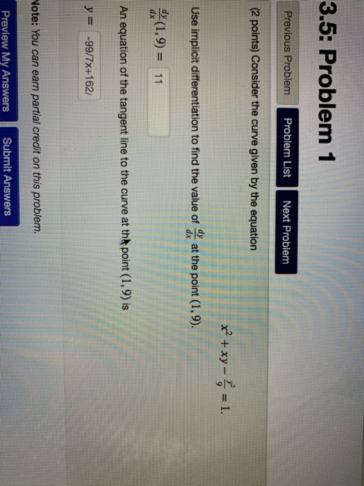 Solved 3.5: Problem 1 Previous Problem Problem List Next | Chegg.com