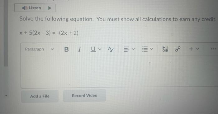 Solved Solve the following equation. You must show all | Chegg.com