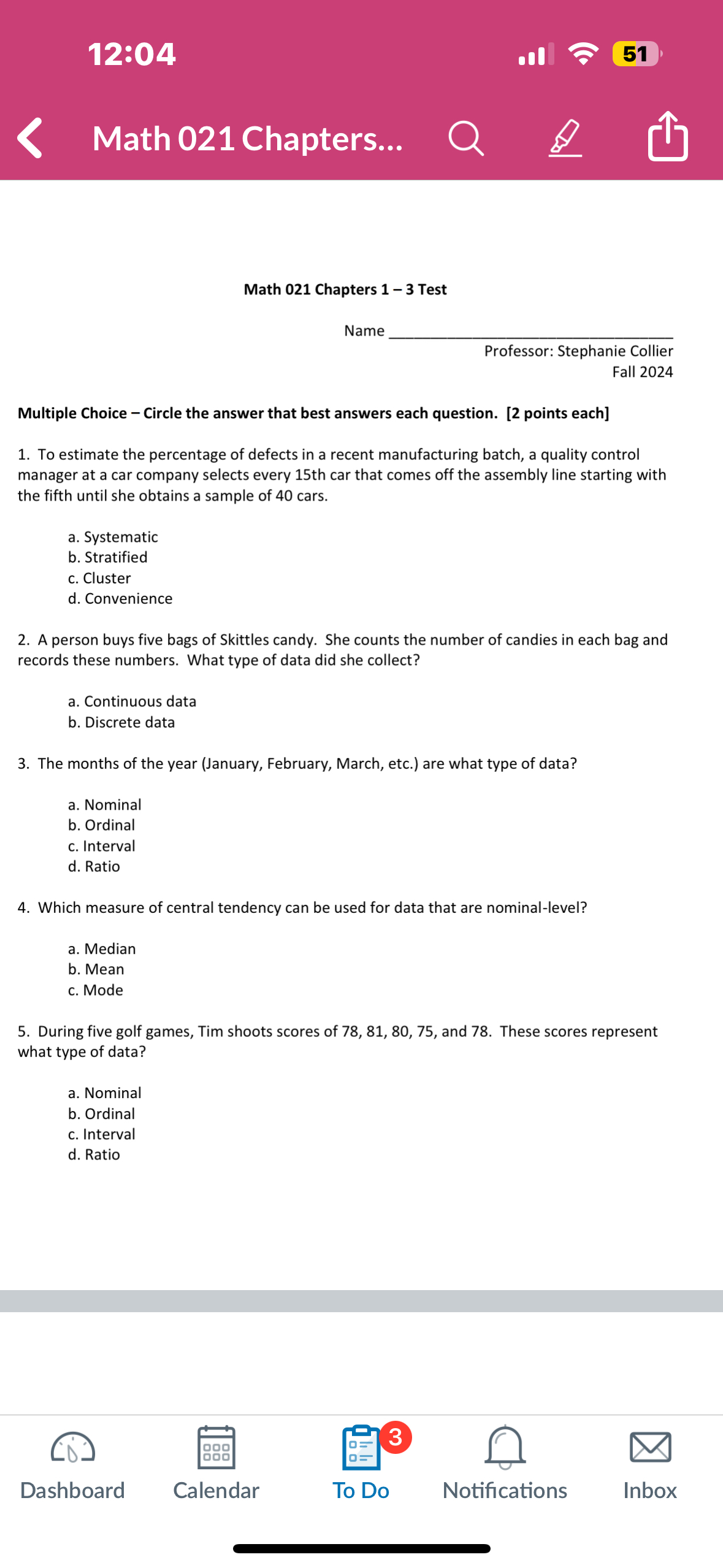 Solved 12:0451Math 021 ﻿Chapters...Math 021 ﻿Chapters 1-3 | Chegg.com