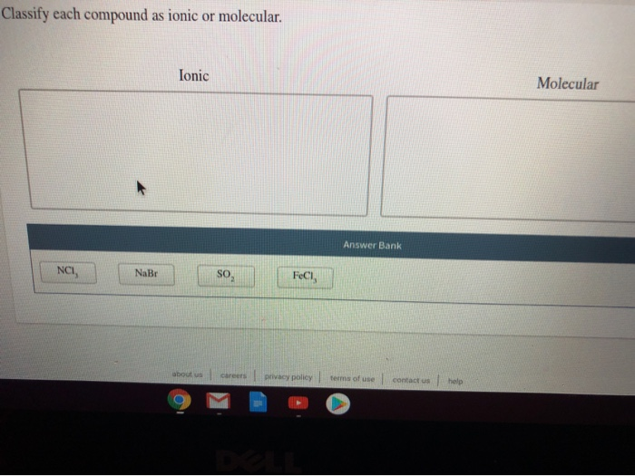 Solved Classify each compound as ionic or molecular. Ionic | Chegg.com