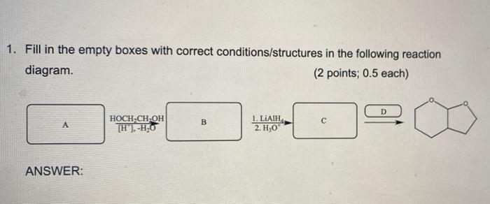 Solved 1. Fill in the empty boxes with correct | Chegg.com