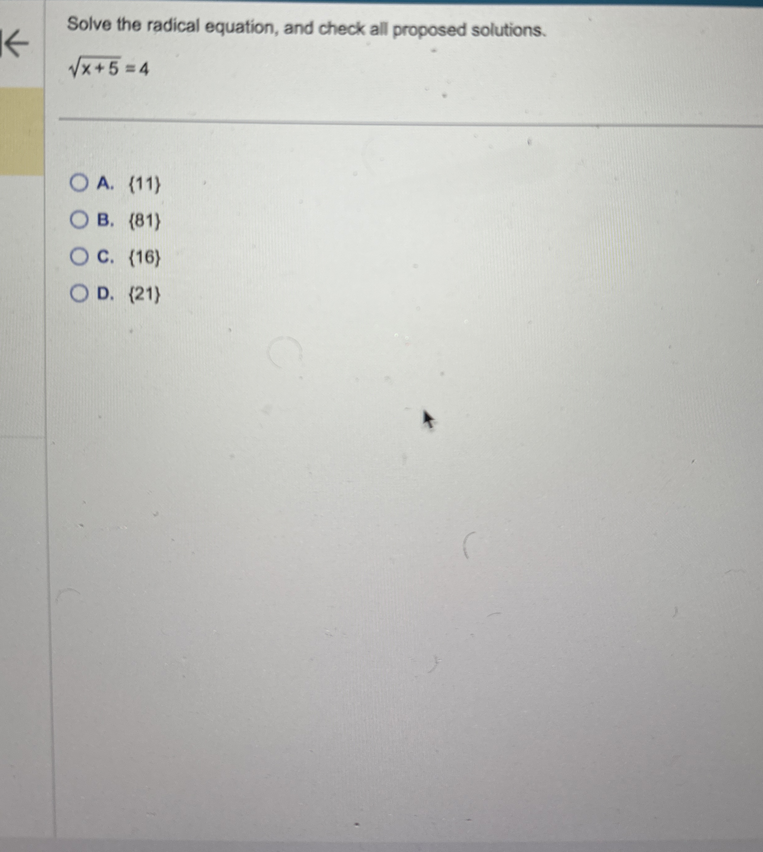 Solved Solve the radical equation, and check all proposed | Chegg.com