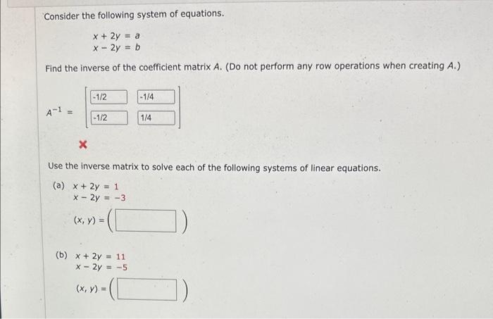 Solved Consider the following system of equations. | Chegg.com