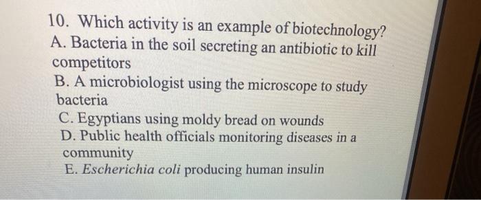 solved-10-which-activity-is-an-example-of-biotechnology-a-chegg