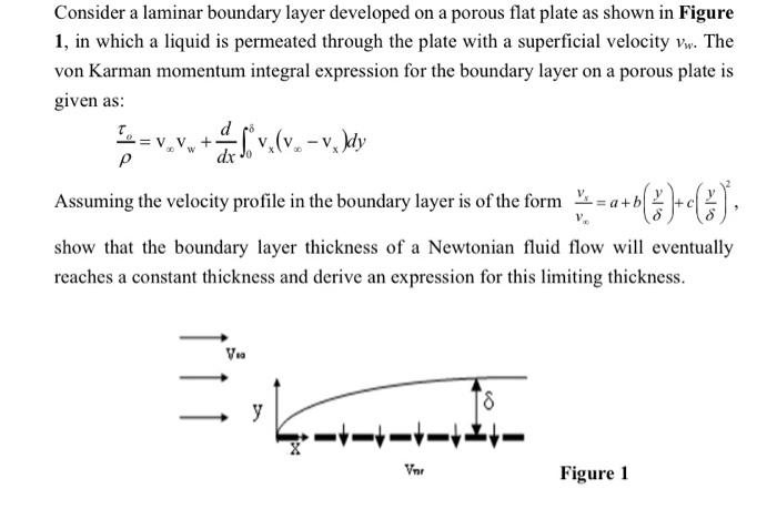 Solved Consider A Laminar Boundary Layer Developed On A | Chegg.com