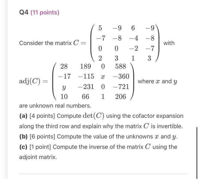 Solved are unknown real numbers. (a) [4 points] Compute | Chegg.com