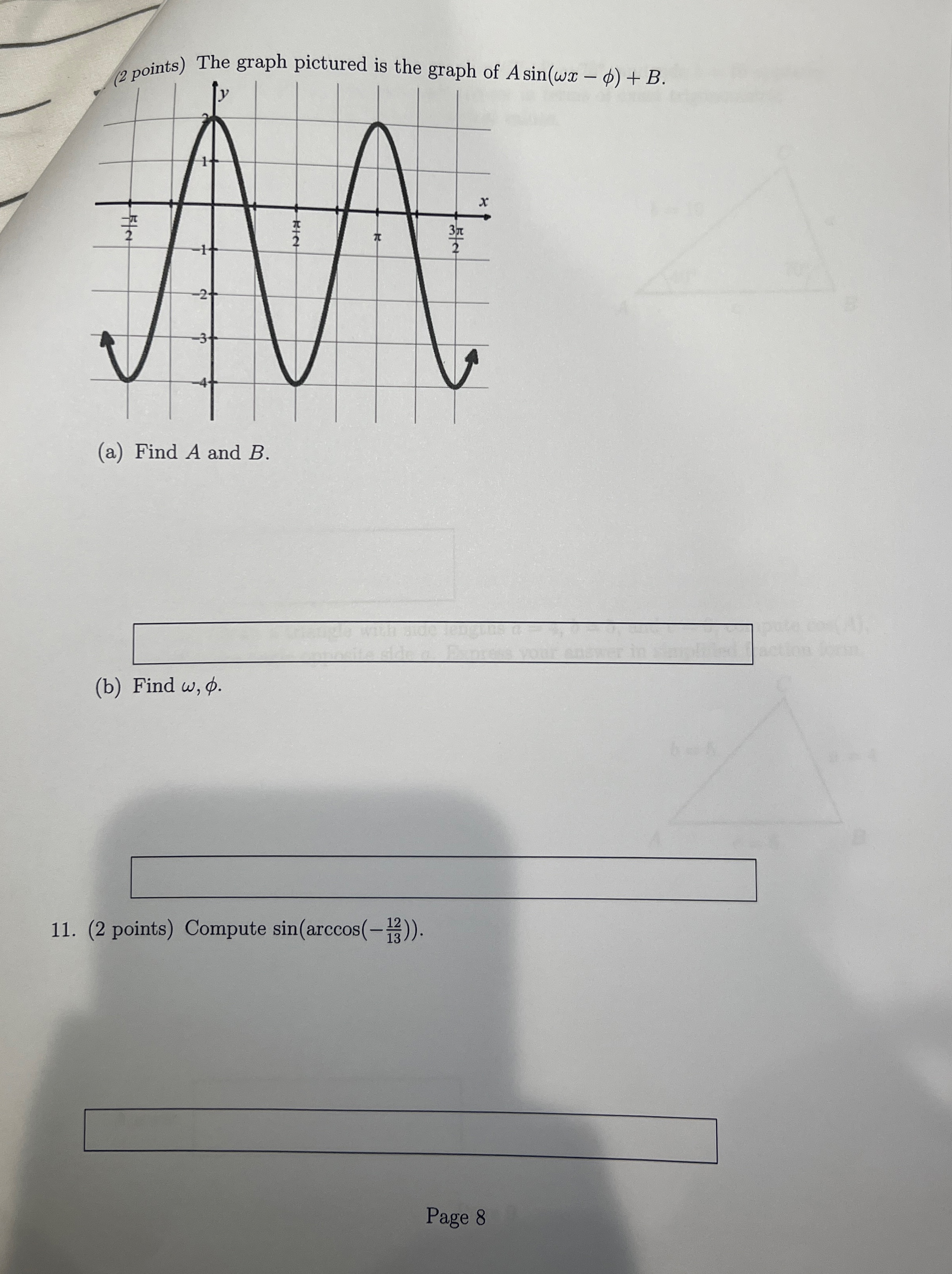 Solved (2 ﻿points) ﻿The graph pictured is the graph of | Chegg.com