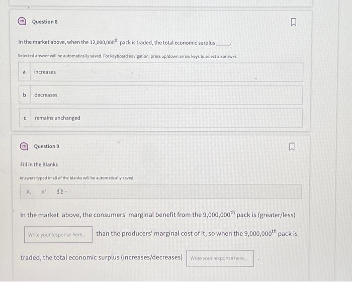 Solved In the market above, when the 12,000,000th pack is | Chegg.com