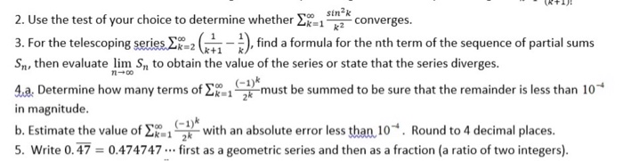 Solved (R+1)! 2. Use the test of your choice to determine | Chegg.com