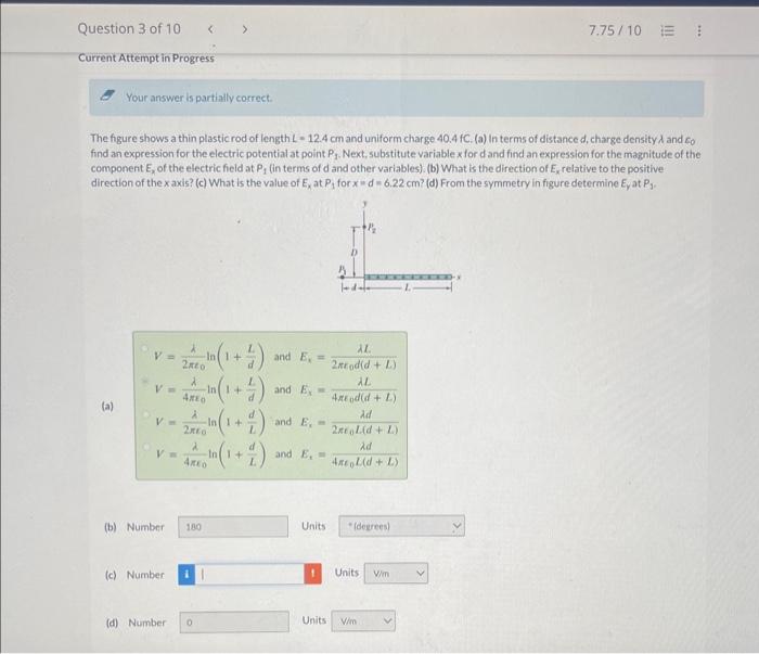 Solved The figure shows a thin plastic rod of length L=12.4