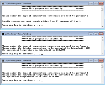 Solved Write a program that converts a temperature from | Chegg.com