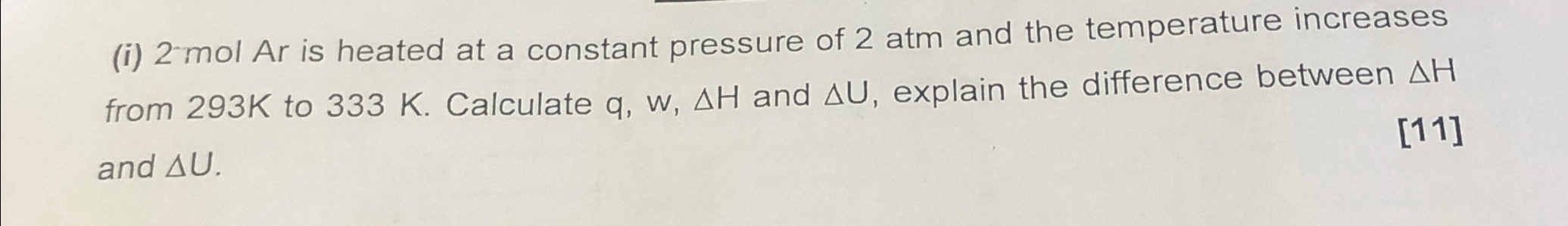 Solved 2molAr is heated at a constant pressure of 2atm and | Chegg.com