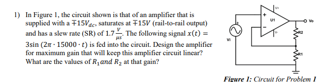 Solved In Figure 1, ﻿the circuit shown is that of an | Chegg.com
