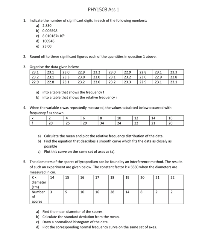 Solved 1. Indicate the number of significant digits in each | Chegg.com