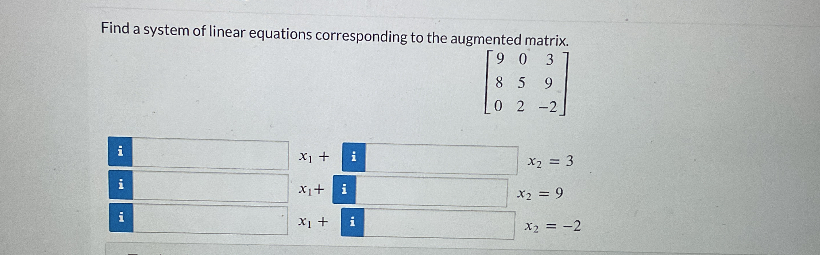 Find a system of linear equations corresponding to | Chegg.com