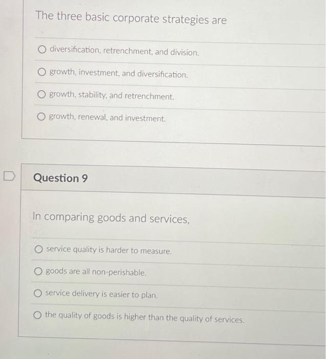 solved-the-three-basic-corporate-strategies-are-chegg