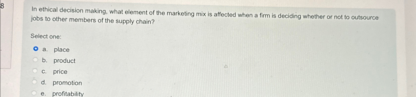 Solved In ethical decision making, what element of the | Chegg.com