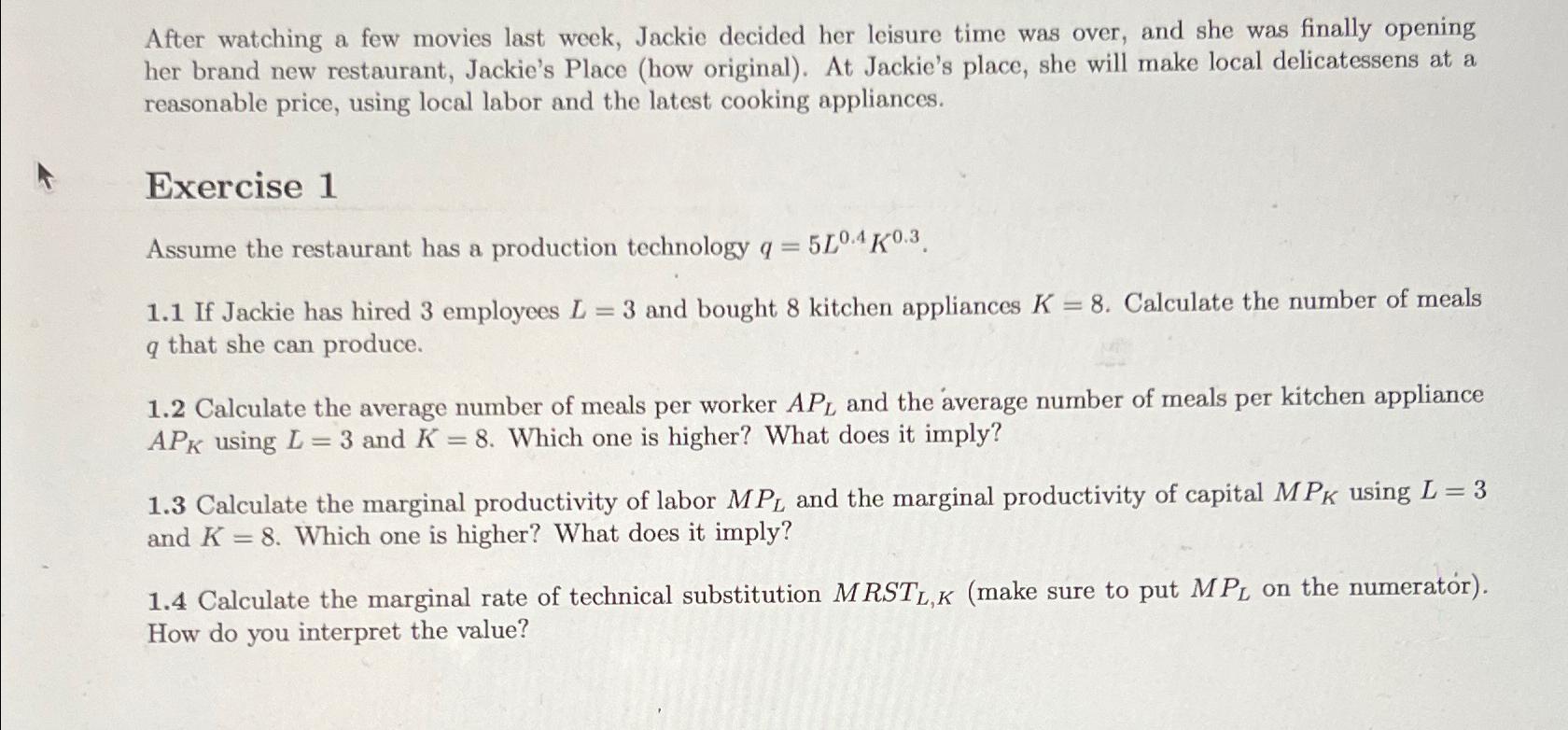 Solved After watching a few movies last week, Jackie decided | Chegg.com