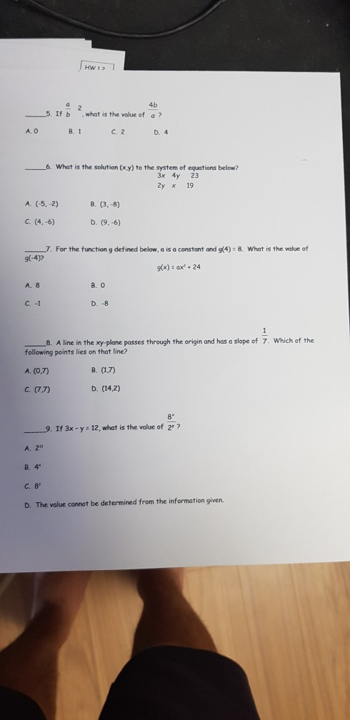 Solved HW 1.1 AP Calculus AB Introduction To Calculus Name | Chegg.com