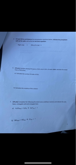 Solved Show all your work to receive partial credit! (4 pts | Chegg.com