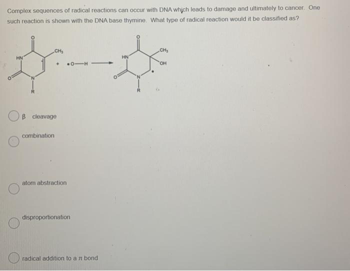 Solved Complex sequences of radical reactions can occur with | Chegg.com