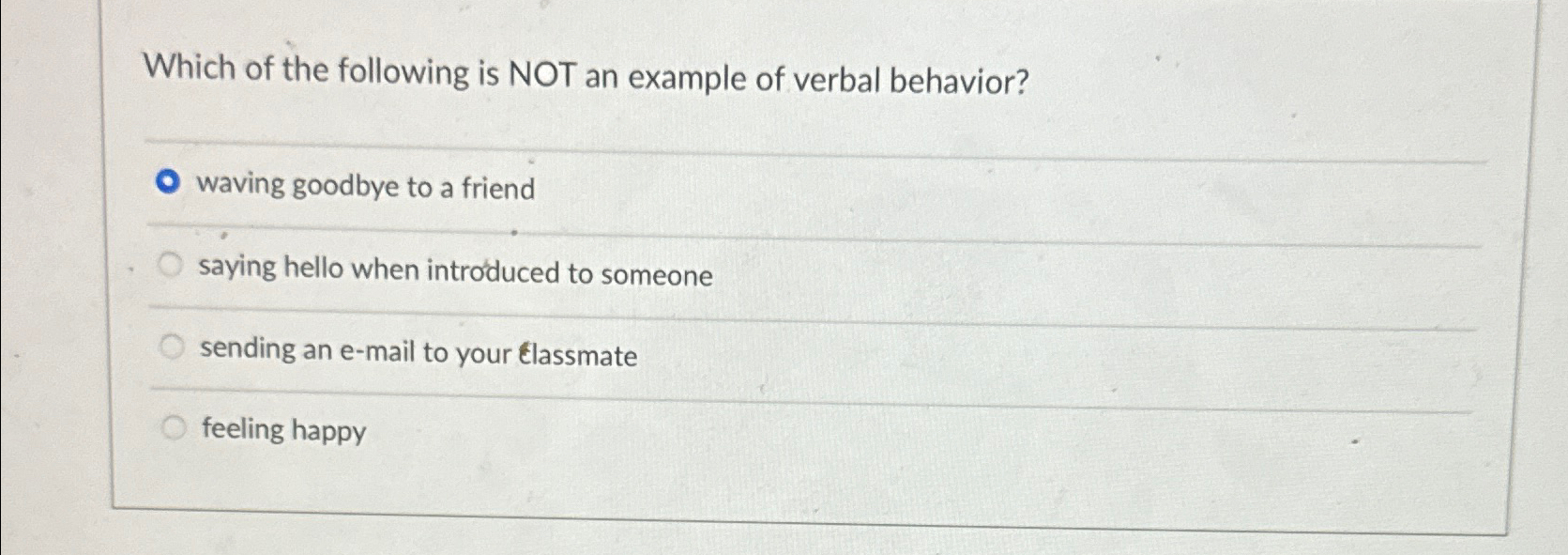 Solved Which of the following is NOT an example of verbal