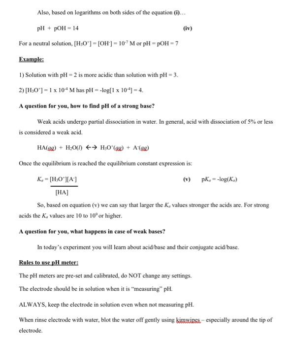 Ph Measurements Solutions Ph Measured