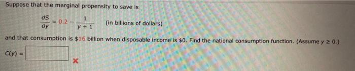Solved Suppose that the marginal propensity to save is ds 1 | Chegg.com