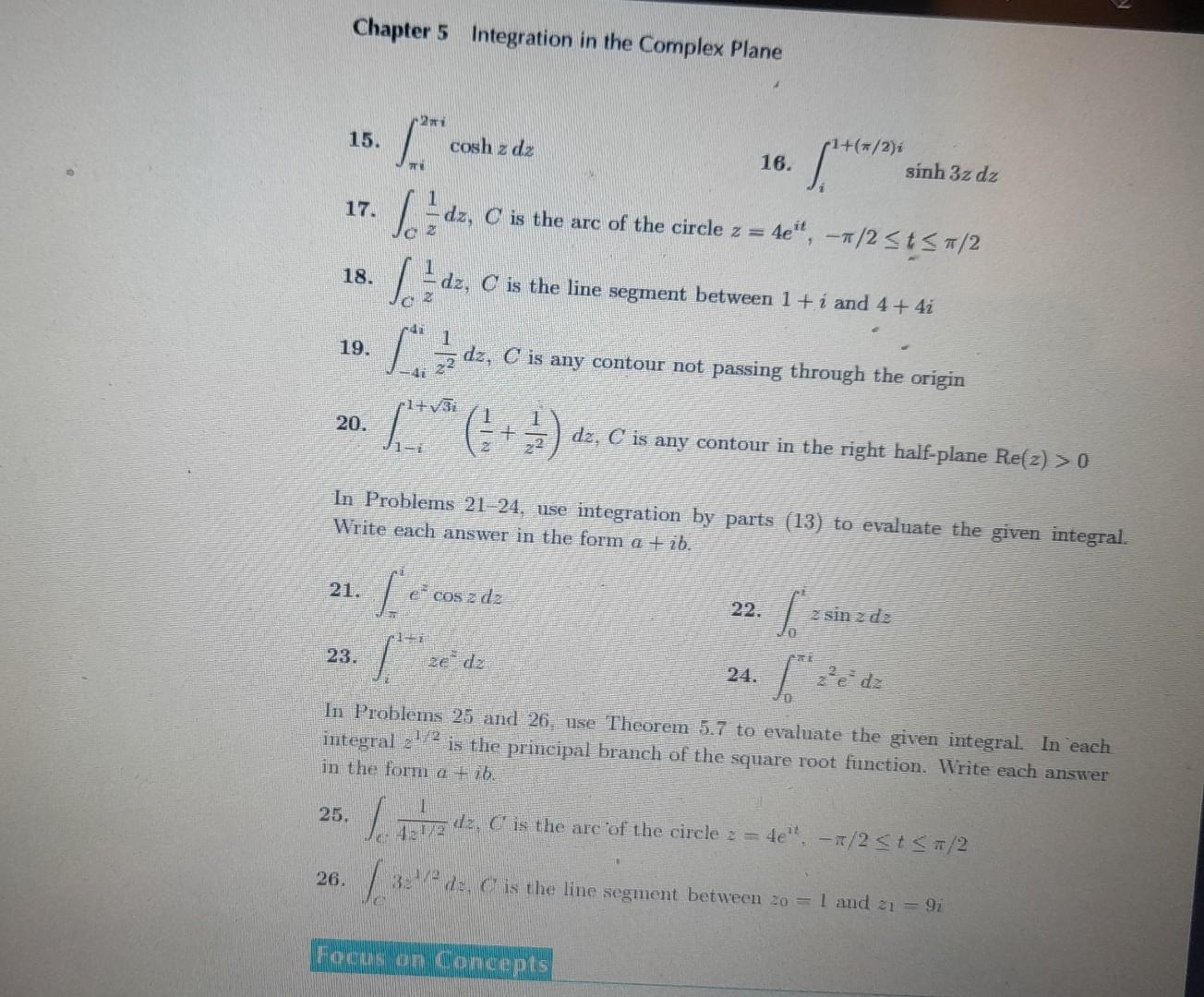 Solved Chapter 5 Integration in the Complex Plane 15. | Chegg.com