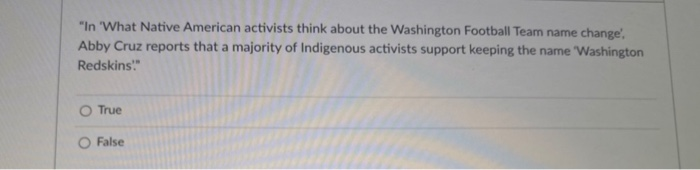 What Native American activists think about the Washington Football