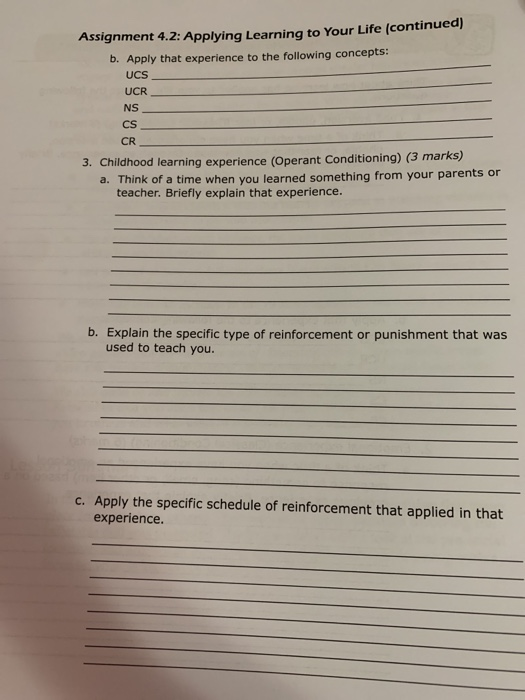 Solved Assignment 4.2: Applying Learning to Your Life (20 | Chegg.com