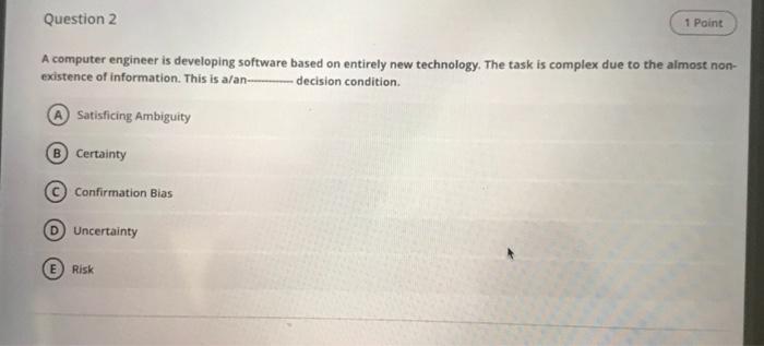 Solved Question 2 1 Point A computer engineer is developing | Chegg.com