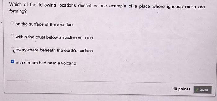 Solved Which Of The Following Locations Describes One | Chegg.com