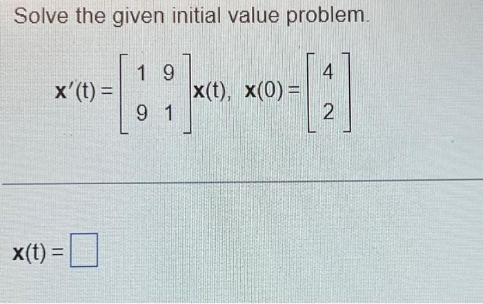 Solved Solve The Given Initial Value Problem. | Chegg.com