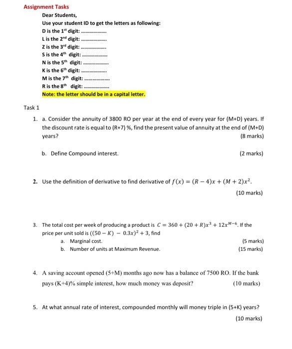 Solved Assignment Tasks Dear Students Use Your Student I Chegg Com