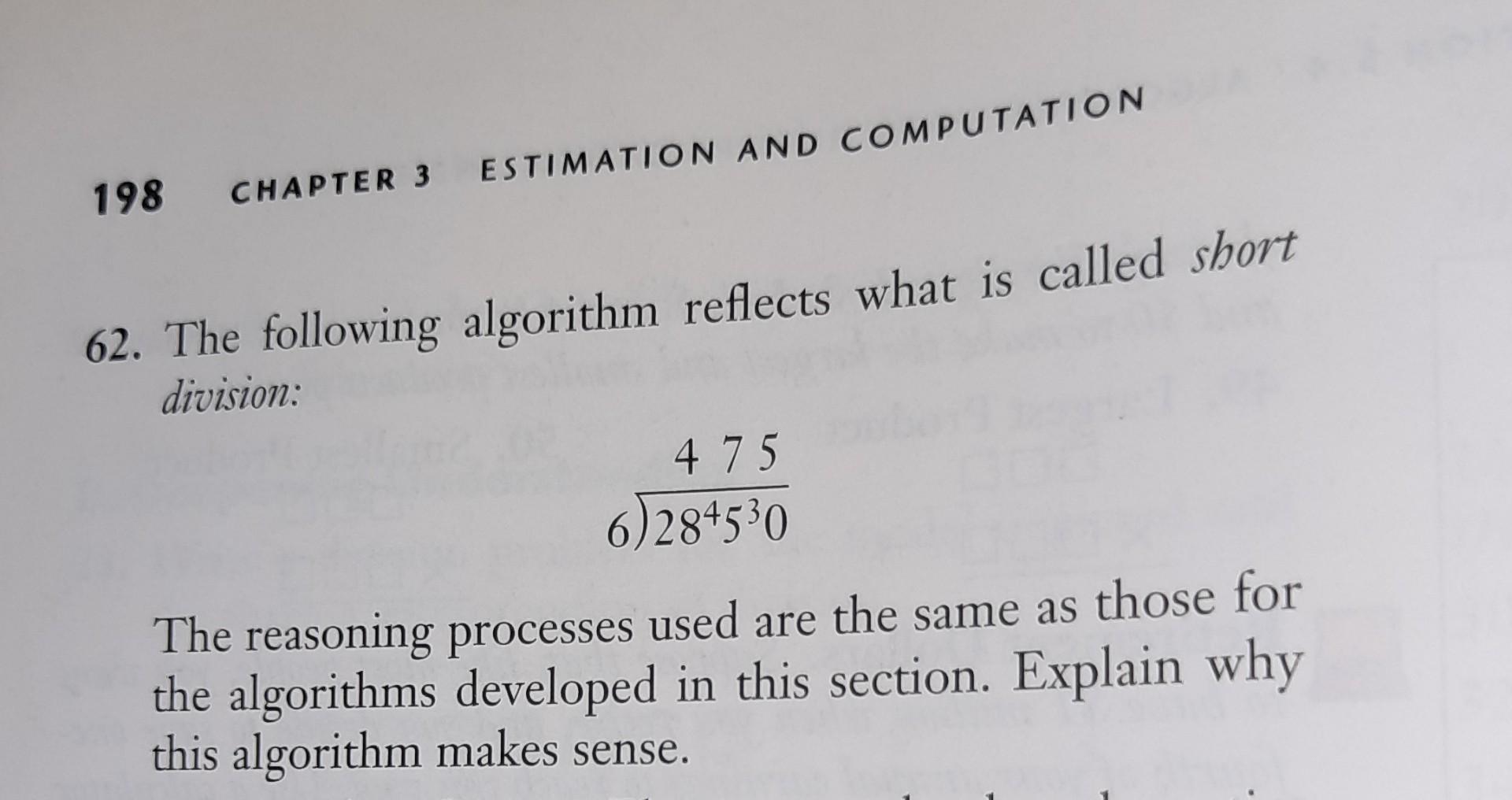 Solved 198 CHAPTER 3 ESTIMATION AND COMPUTATION 62. The | Chegg.com