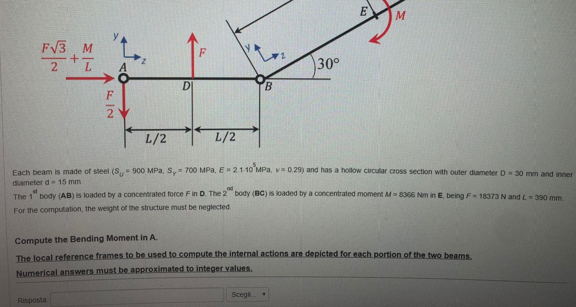 Solved The structure depicted in the figure is made of two | Chegg.com