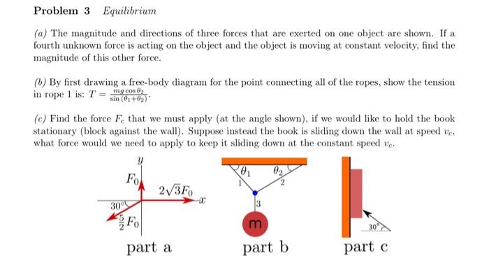 Solved Problem 3 Equilibrium (a) The magnitude and | Chegg.com