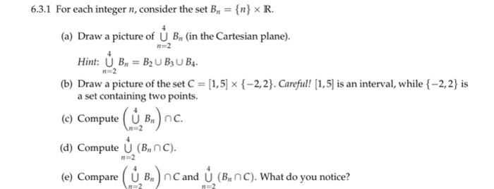 Solved 6 3 1 For Each Integer N Consider The Set Bm N Chegg Com