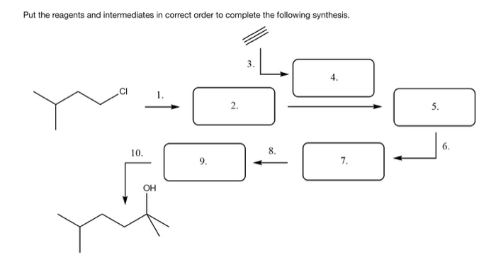 Solved Put the reagents and intermediates in correct order | Chegg.com